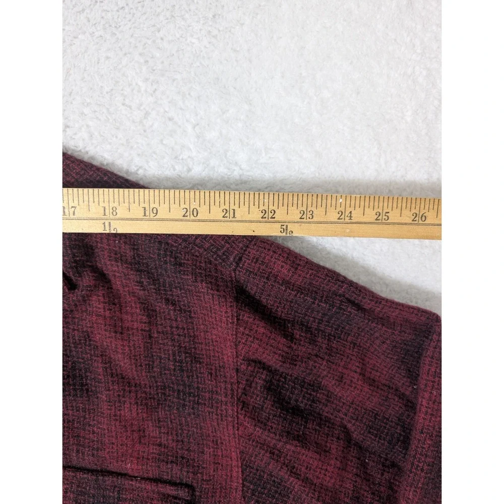 Vintage Eddie Bauer Men's XL Tall 1990s Red Plaid WOOL Long Sleeve Shirt Flannel